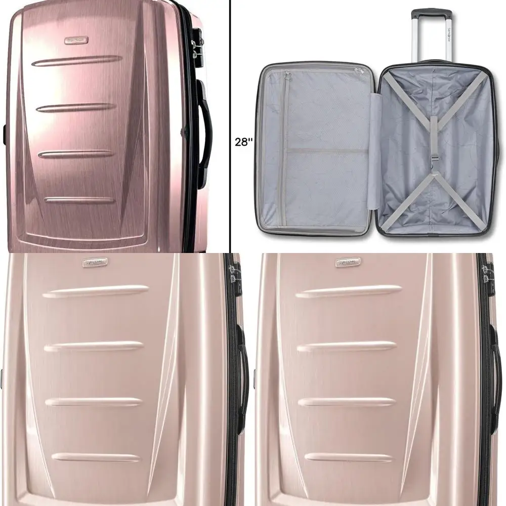 Bagagem giratória rígida expansível, rosa Artic, 28 polegadas, grande