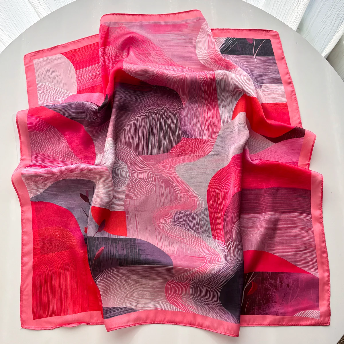 Design-Druck-Schal Seidenimitat-Schal Damen Quadratische Haarbänder Foulard Damen-Bandana Halstuch Stirnbänder 2026 Neu – Detail 3