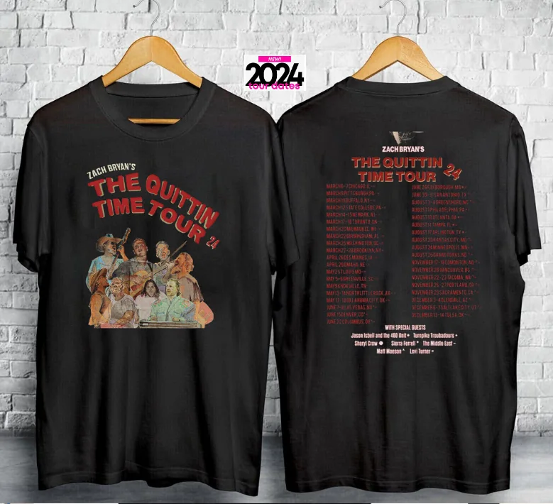 Zach Bryan The Quittin Time Tour 2024 Best Music T-Shirt Unisex S-3XL