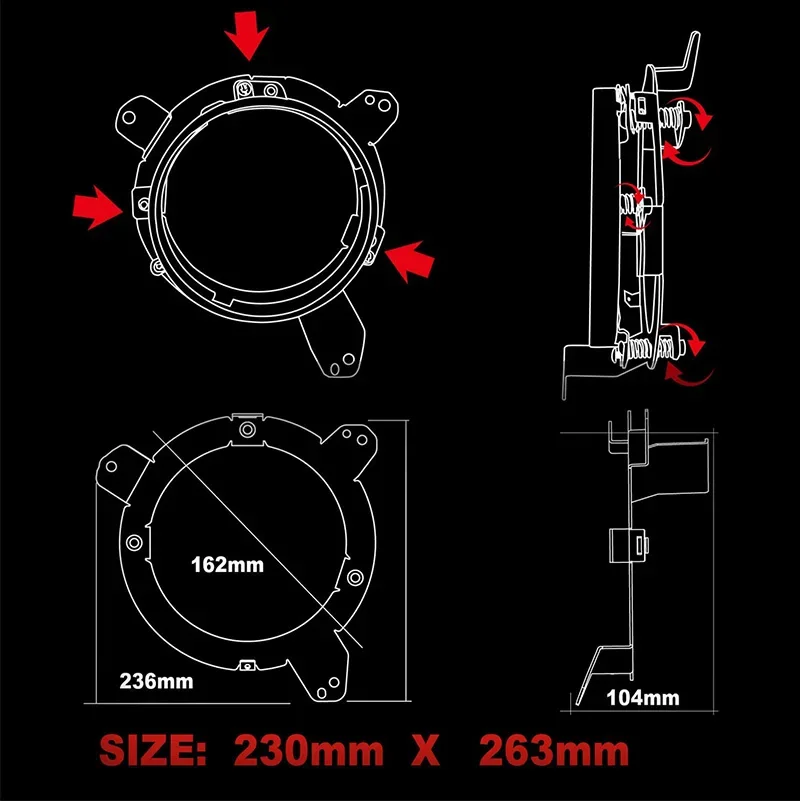 7 Inch Round LED Headlight Accessories Mounting Bracket Ring Adapter For Jeep Wrangler JL 2018 -2023 Accessories New Wrangler JL