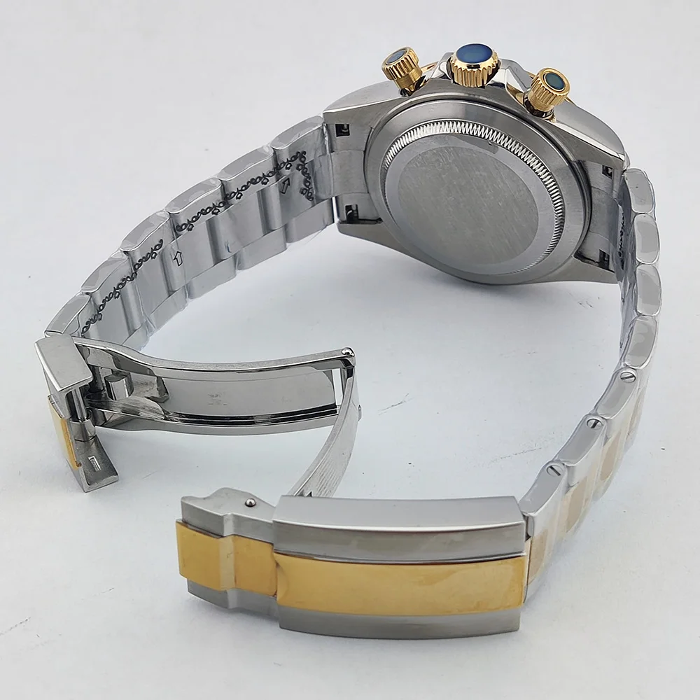 OUMASHI WATCH 39.3MM Casual Vk63 Quartz Movement Watch Men's waterproof steel case Arabian Dial Chronograph Luminous watch