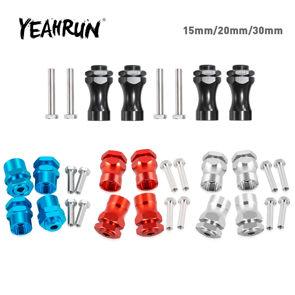 YEAHRUN 4Pcs/Set 15/20/30mm Extended 12mm Conversion to 17mm Wheel Hex Hub Adapters for 1/10 RC Car Upgrade Accessories Parts