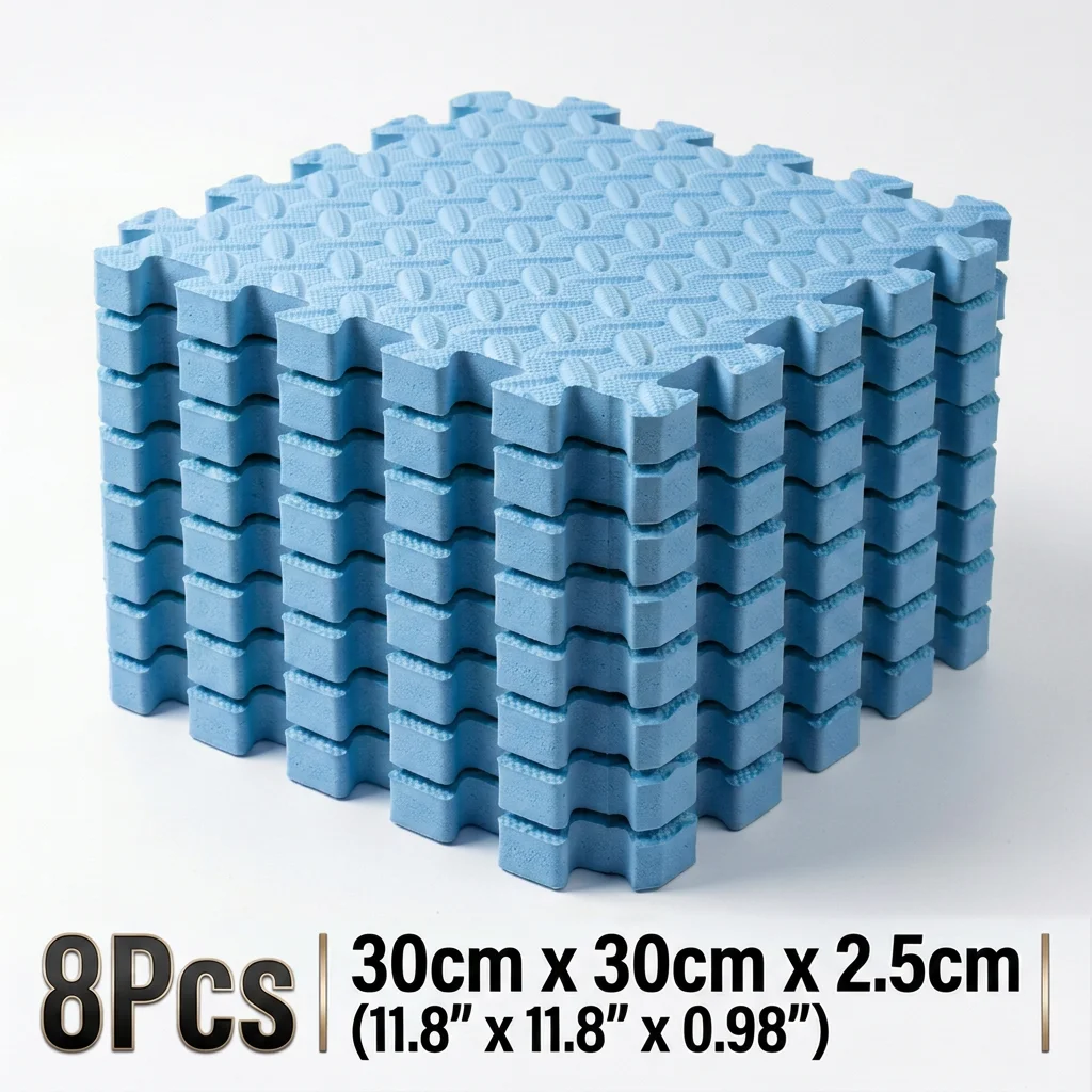 8PCS/2.5cm Thick EVA Foam Baby Play Mat Interlocking Non Slip Puzzle Floor Mat for Kids Crawling Playroom Bedroom