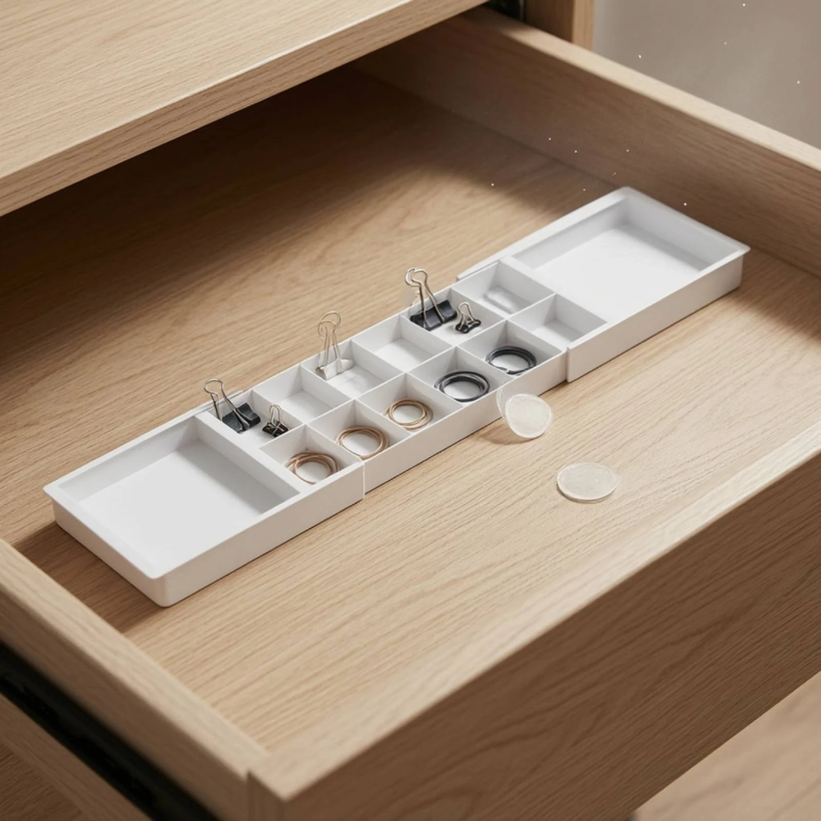 Expandable Drawer Organizer Long-Lasting Extendable Drawer Organizer Adjustable Storage Tray Sleek Upgraded for Office, Kitchen