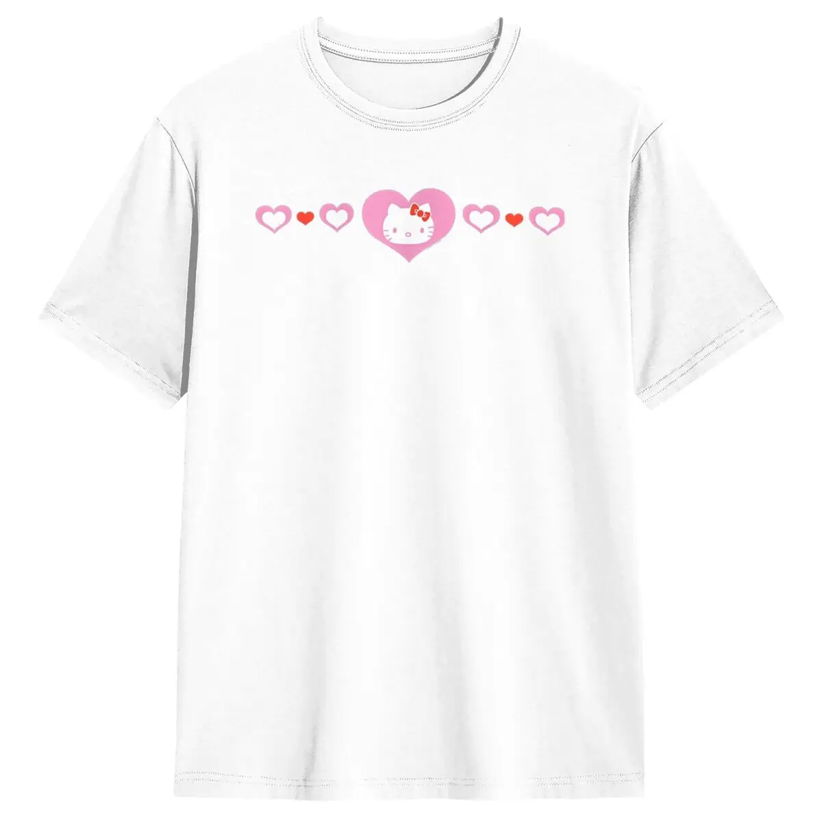 

Hello Kitty Hearts T Shirt Couple Y2K Basic Pure Cotton T-Shirts Beach O Neck Hip Hop Tee Shirt Printed Plus Size Clothes