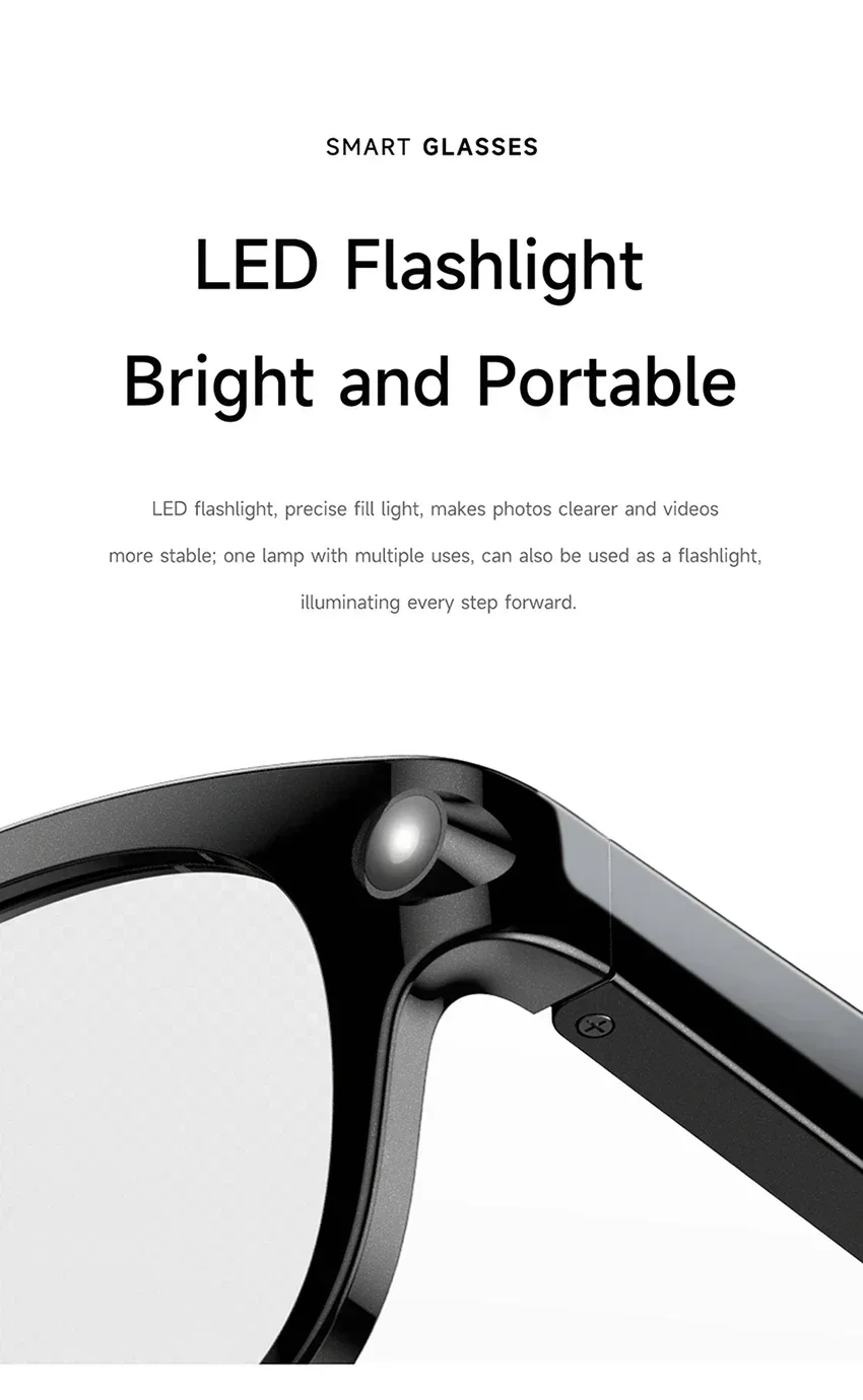 Lenovo ThinkPlus AI Smart-Brille mit Übersetzungsfunktion, Bluetooth, Sprachaufzeichnung, Musikwiedergabe – intelligente Sonnenbrille für Damen und Herren. – Detail 15