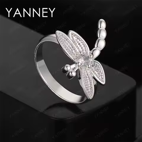 Brand New 925 Sterling Silver Exquisite Dragonfly Ring Women Fashion Party Jewelry Accessories Gifts Exquisite Wholesale