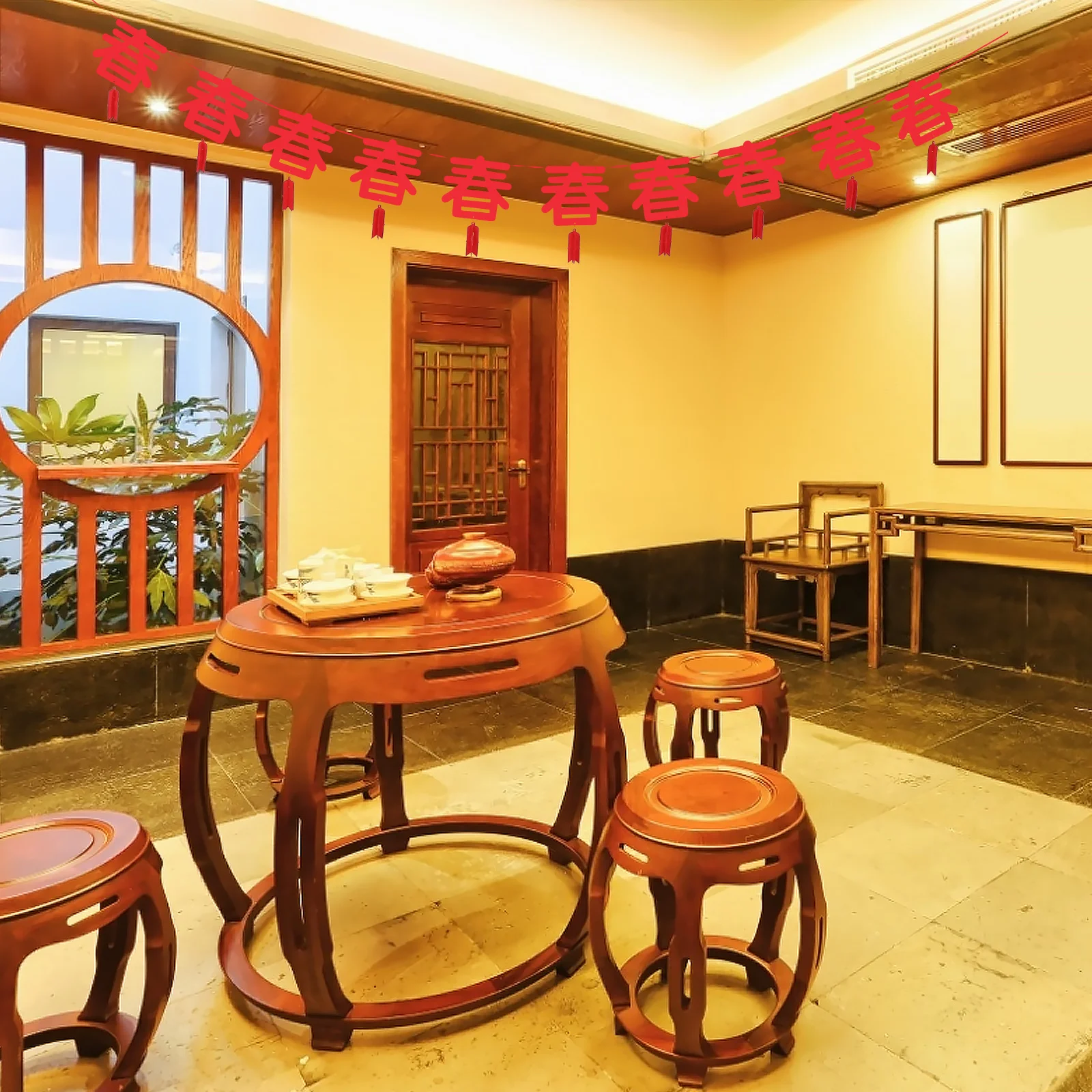 

5Pcs New Year Banner Creative Hanging Ornaments Party Decoration Home Wall Window Fireplace Festive Reusable Decorative Banner