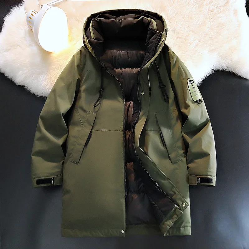 

Зимние новые модные мужские однотонные простые базовые повседневные модные стеганые пальто с длинными рукавами и капюшоном, мужские длинные парки, одежда, топы