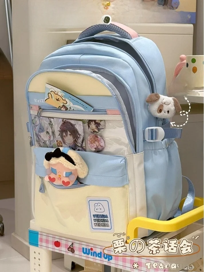 حقيبة مدرسية لطيفة من CavienKIon مزدوجة الكتف للأولاد والبنات لطلاب المدارس الثانوية وطلاب الجامعات المضادة للتجديف