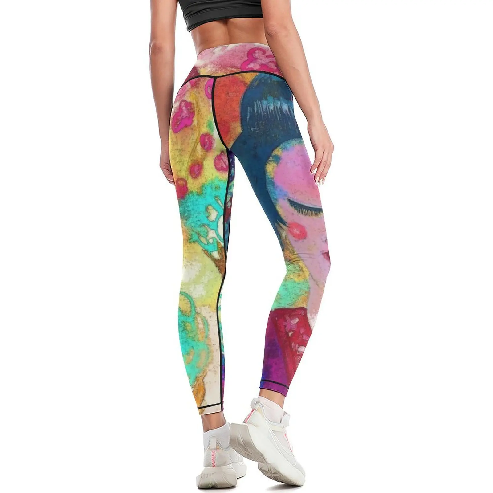 Retro Geisha Leggings Jogger pants push up legging Women's sports pants Womens Leggings