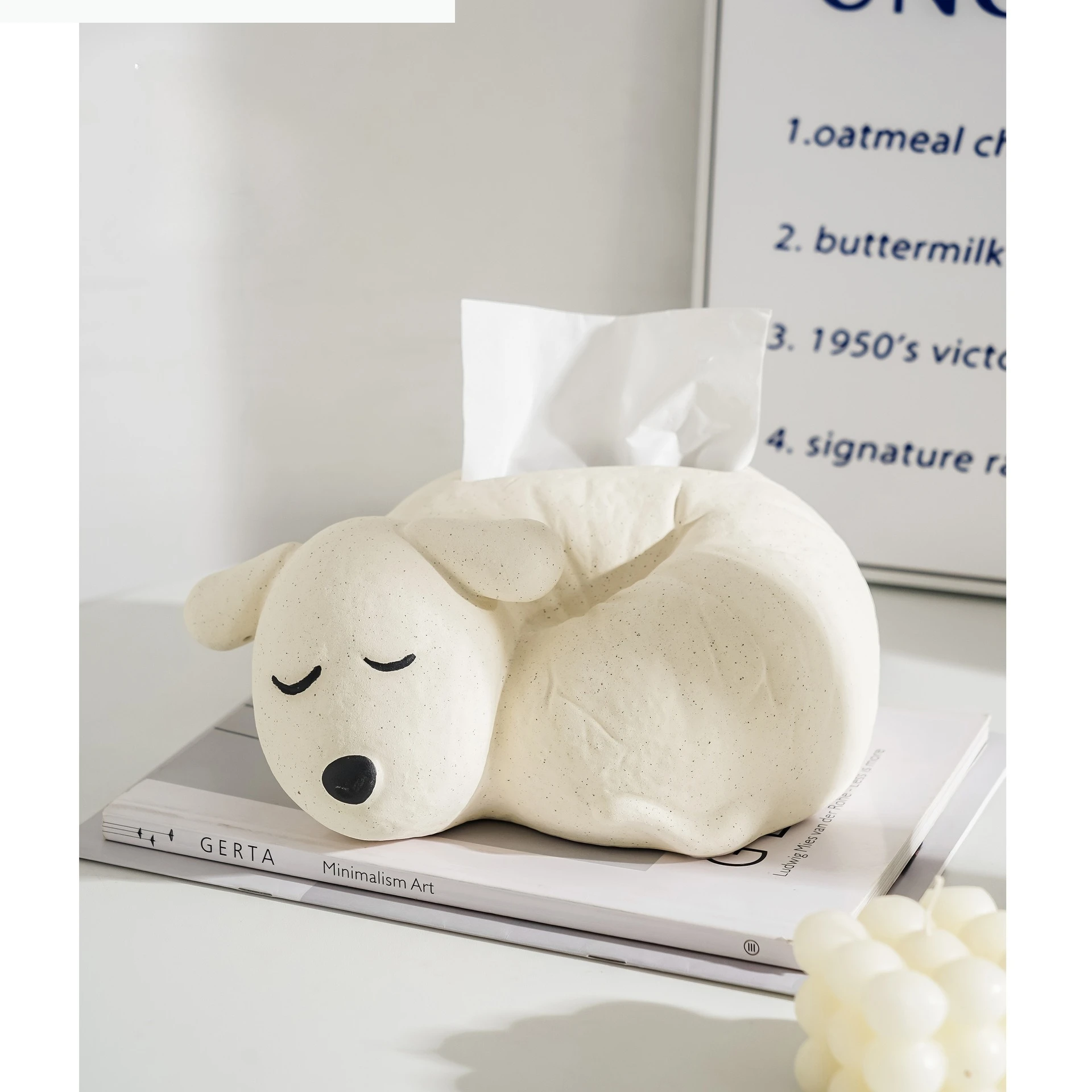 

Ceramics Dog Removable Tissue Box Coffee Table Desk Storage Decoration Animal Ceramic Tissue Box Bedside Table Paper