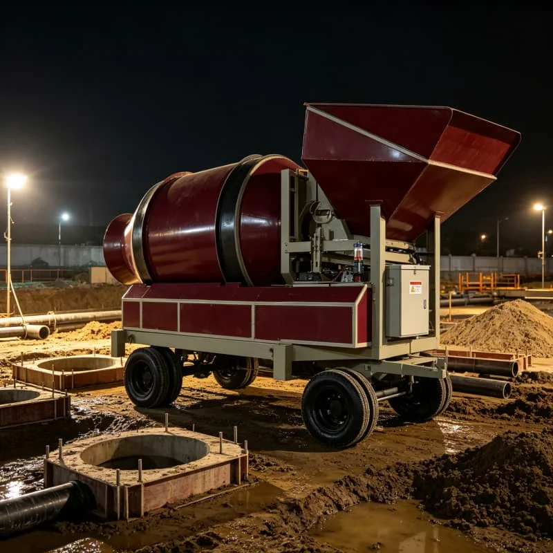 Self Loading Portable Electric Concrete Mixer 300L With Remote Control For Small Building Repair Project Customized