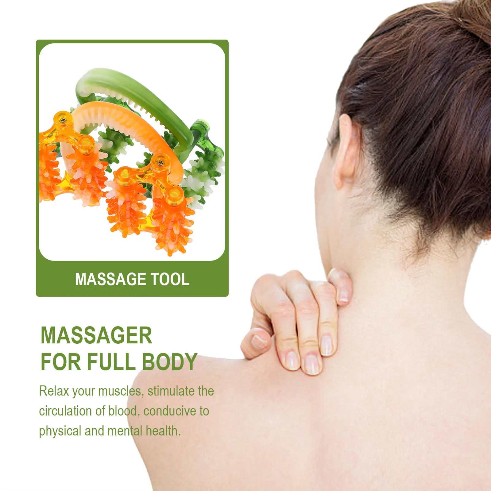 

2pcs Full Body Massager Handheld Roller Massage Tool, Portable Muscle Relief Equipment, Multi-Function Manual Massager For Body