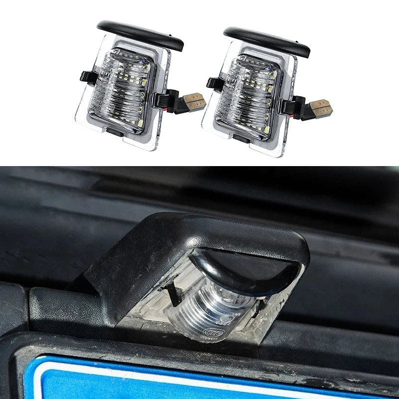 2Pcs Signal Lamp Car Rear Bumper License Plate Holder LED Light For Jeep Wrangler JK JL 2007-2021 Car Accessories