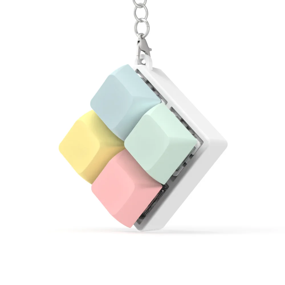 4キー メカニカルスイッチテスター スクエア 2x2 フィジェットキーホルダーおもちゃ、オフィスや勉強時のストレス解消フィジェットギフト 大人＆ティーンエイジャー向け