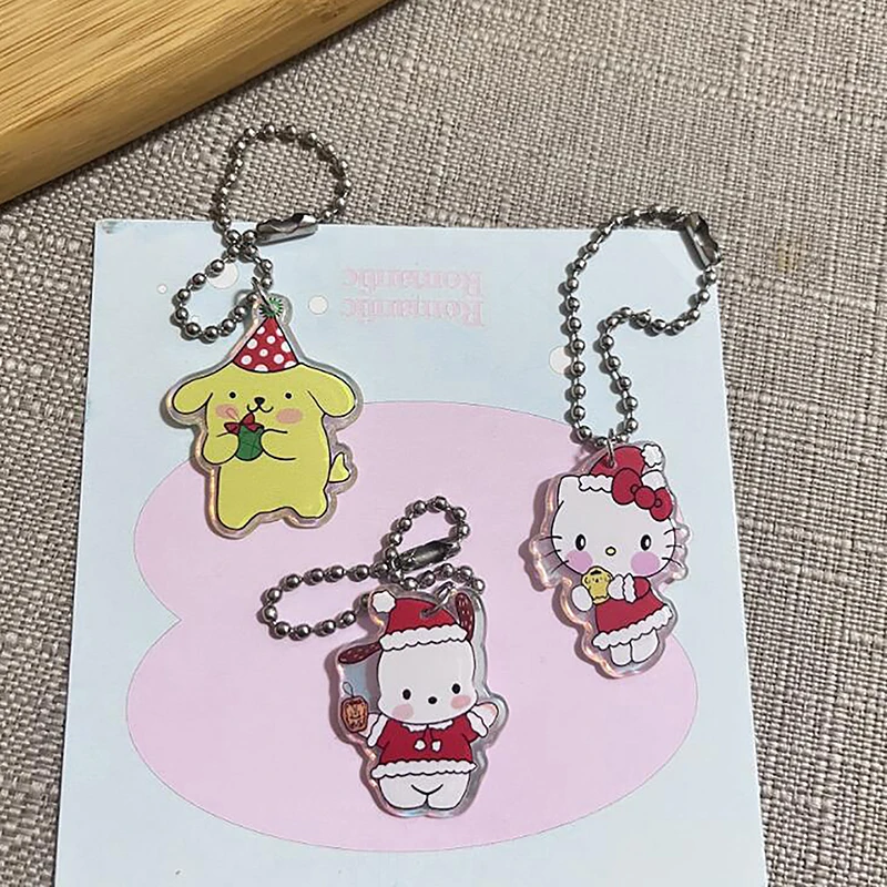 Sanrio Acrílico Charme Jóias Acessórios, Desenhos Animados de Natal, Bonito, Laser, Colar, Pulseira, Brinco, Pingente, DIY Artesanato Suprimentos, 1Pc