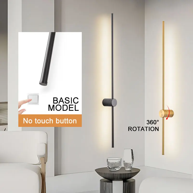 360° Rotation LED Wall Lamps Decor for Bedroom Living Room Black Copper Indoor LED Wall Lighting Fixtures for Corridor Aisle