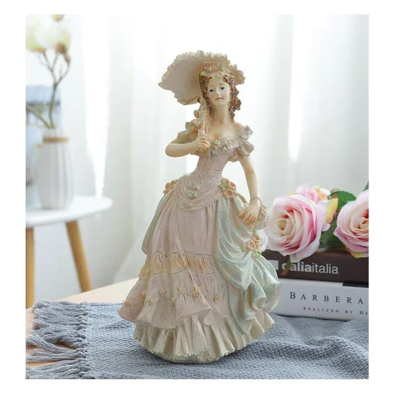 

Europe Victorian Girl Statue Fashion Character Beauty Figurines Resin Crafts Wedding Gifts Home Sculpture Decoration Ornaments