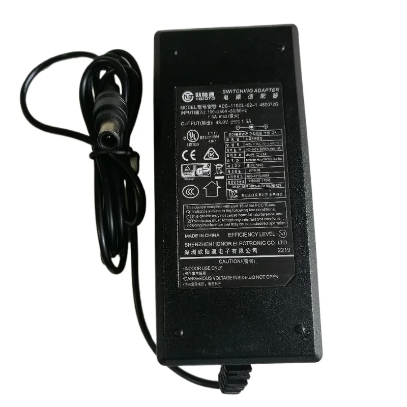 Genuine Hoioto ADS-65LSI-SI-52-1 48060G 48V1.25A 60W Switching AC Adapter For Dahua POE Monitoring Laptop Power Supply Charger