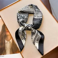 Hot Sale Fashion 70cm Satin Square Silk Scarf for Women Hand Neckerchief Wrist Hijab Wraps Lady Shawl Ribbon Bandana