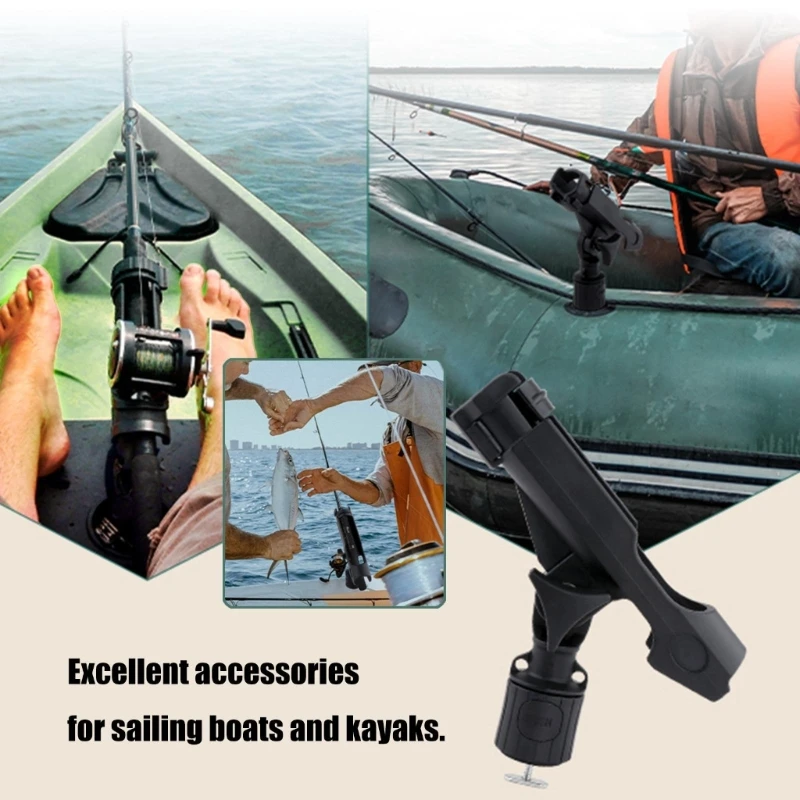 Fishing Rod Holder 360 Degree Rotating Heavy Duty Boats Rod Holder with T Shaped Screw Universal Track Mount Rod Holder - view 4