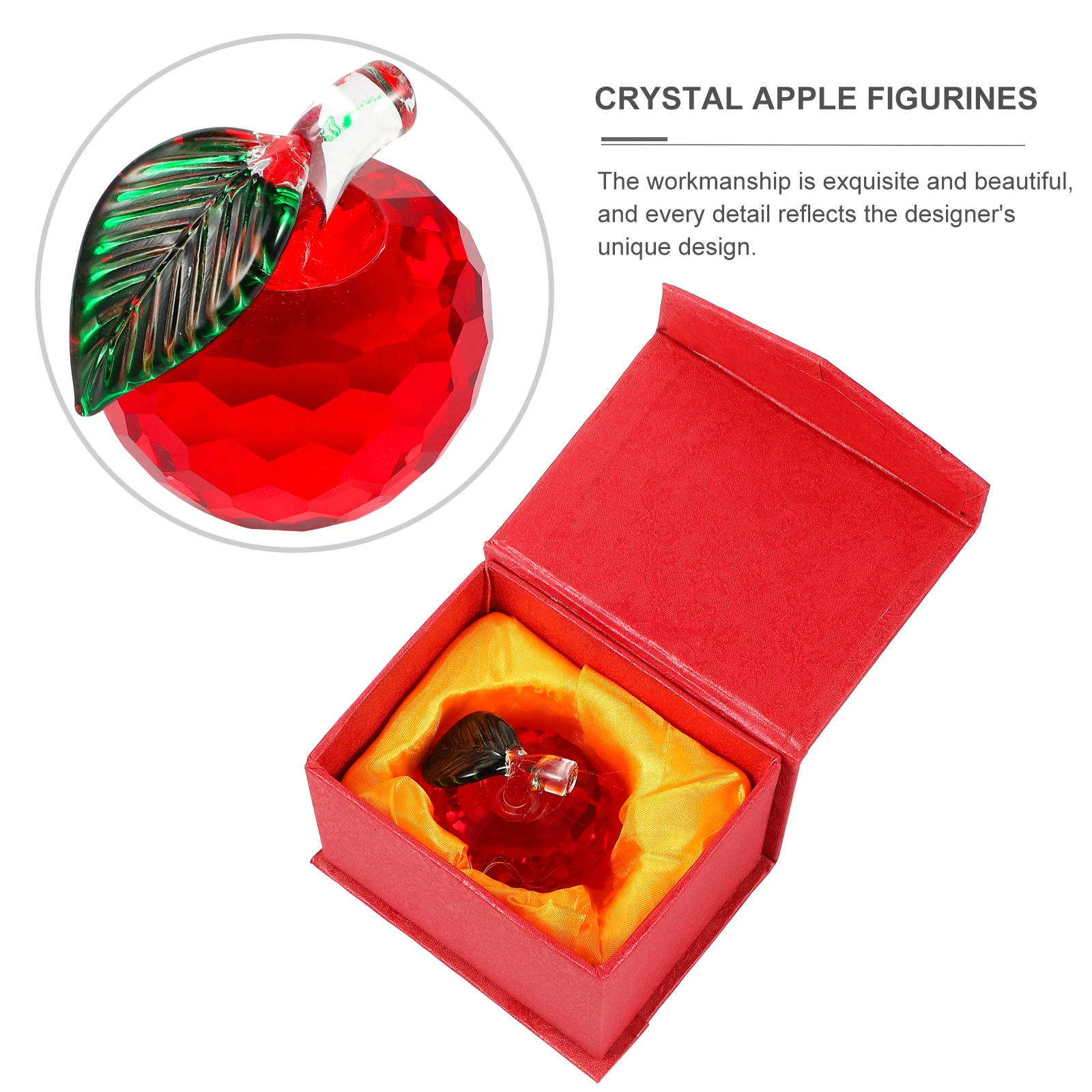 

Crystal Apple nament Artificial Christmas Figurines Red Eve Gift Decor High Quality Crystal Material Lifelike Design Fashion