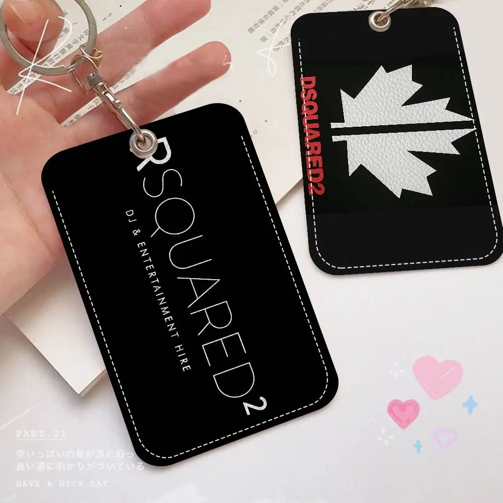 Fashion D-DSQUARED2 Bank Card,Subway, Bus Card Holder Keychain Key Ring Door Access Tags ID Card Case Keychain Access