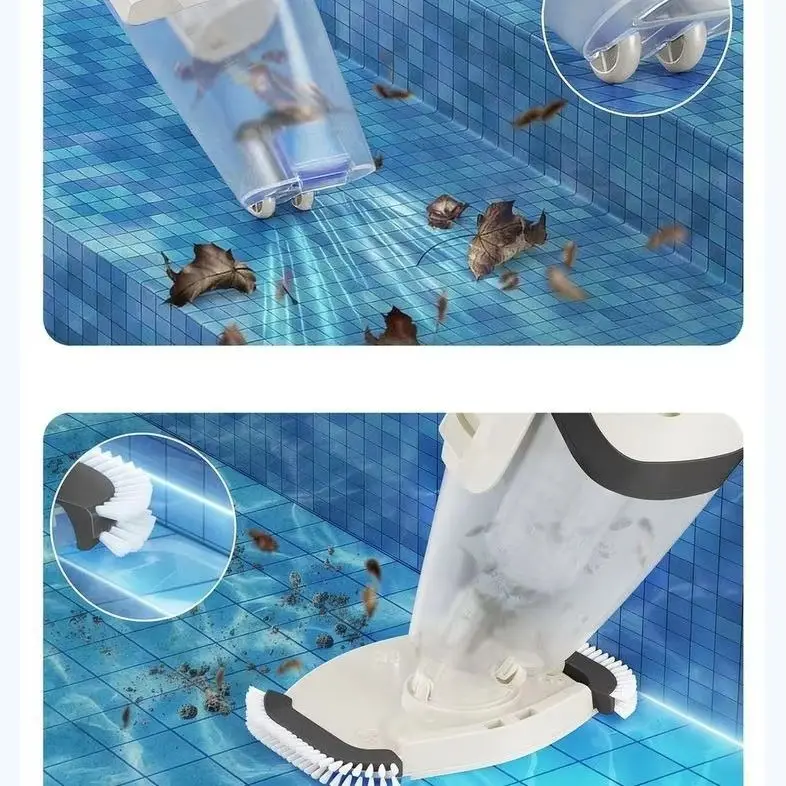 Two in One Automatic All Pool Underwater Vacuum Cleaner Rechargeable Pool Cleaner for Bathtubs Fish Pools