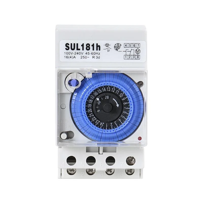 GEYA Sul181h 24 Hour Programmable Mechanical Timer Switch Din Rail Time Switch 110V-240V With Battery-AAAE
