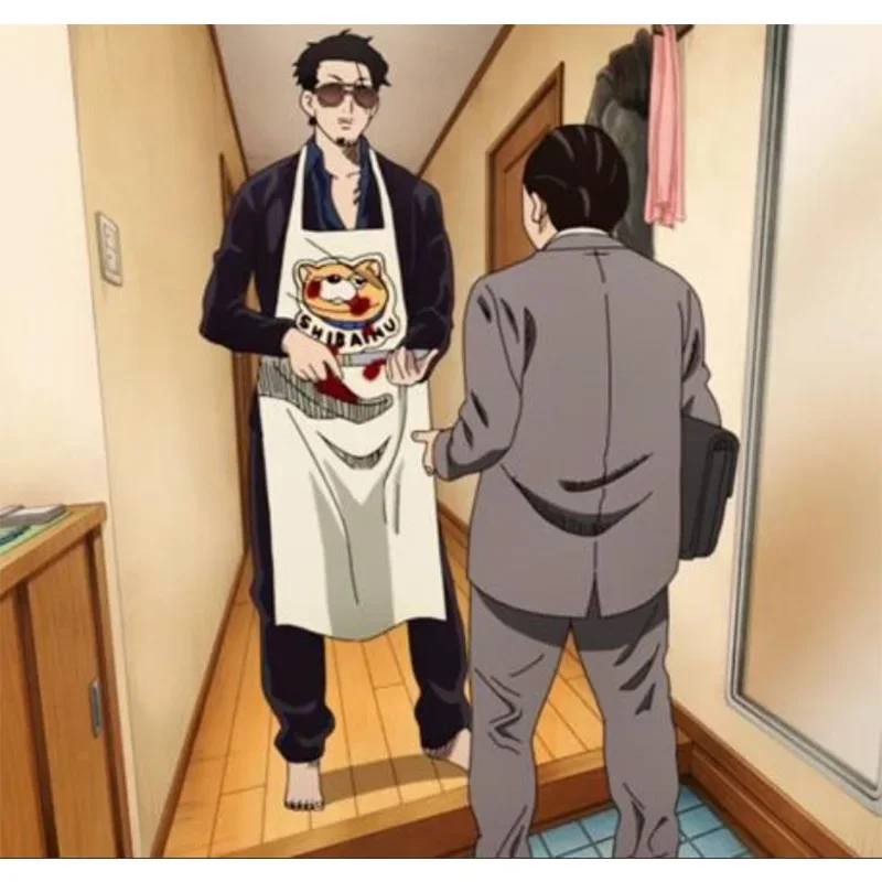 Japanese Style Apron 2021 Anime The Way of the Househusband Gokushufudo Tatsu Cosplay Men Women Cute Shiba Inu Apron