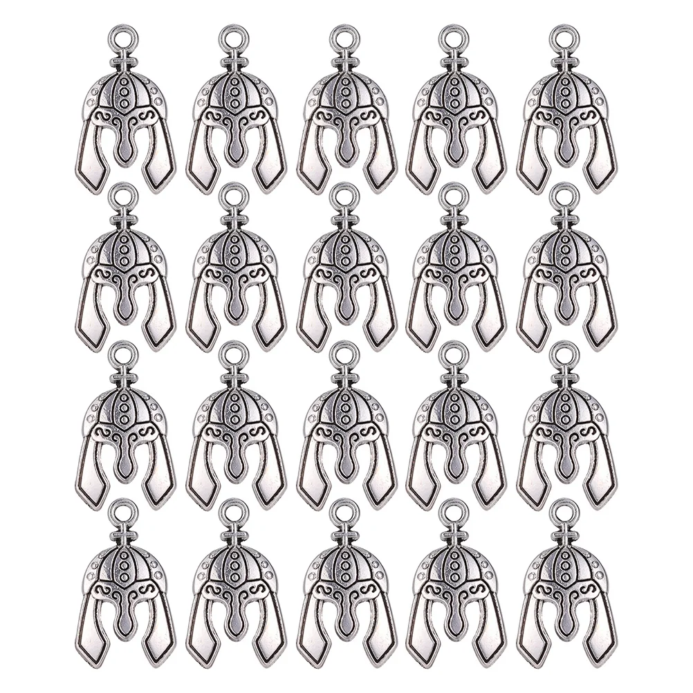 

20 Pcs Knight Pendant Alloy Charm for Bracelet Keychain Jewelry Making Supplies Charm Pendant Set Accessories