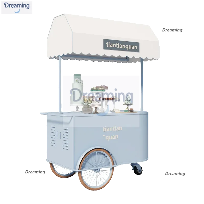 

Internet celebrity wrought iron float mobile booth hand push commercial square display trolley night market outdoor scenic spot