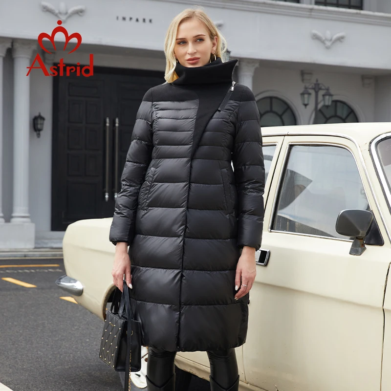 Astrid 2022 winter women's jackets Simple Slim long style Classic diagonal placket design parka Female fashion clothing ZR-7322