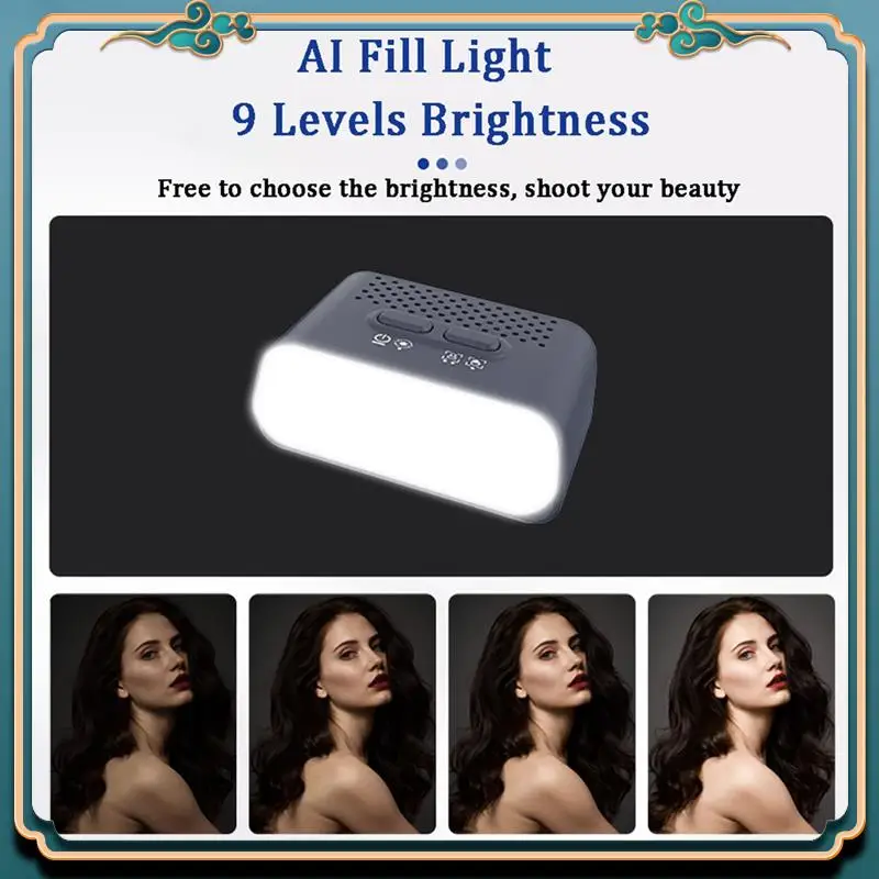 (新品)-F12 3軸ジンバルスタビライザー、LED照明、AIインテリジェント顔追跡サポート、ビデオ/写真用フォーカスコントロール