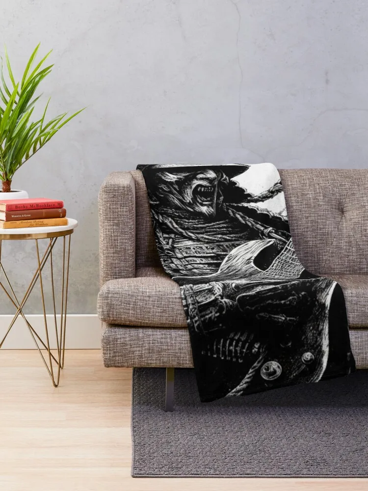 Metal Guitarist Samurai drawing Throw Blanket For Baby Hairys blankets and throws Multi-Purpose Blankets