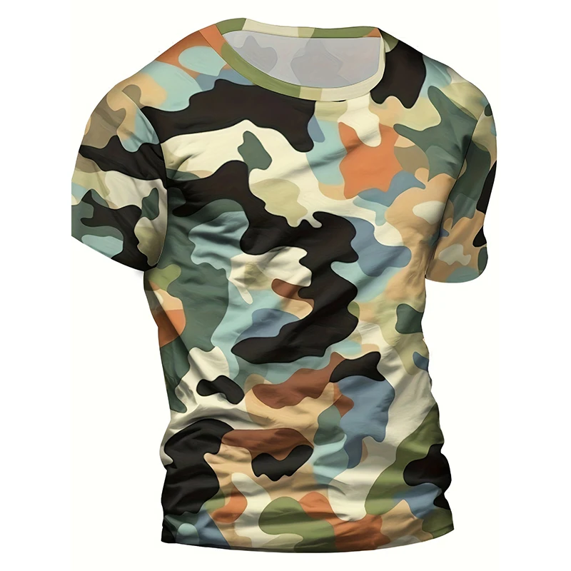 Fashion Camouflage 3D Print T-Shirts Men Women Casual O-Neck Short Sleeve T Shirt Oversized Harajuku Y2k Tops Tees Kids Clothing