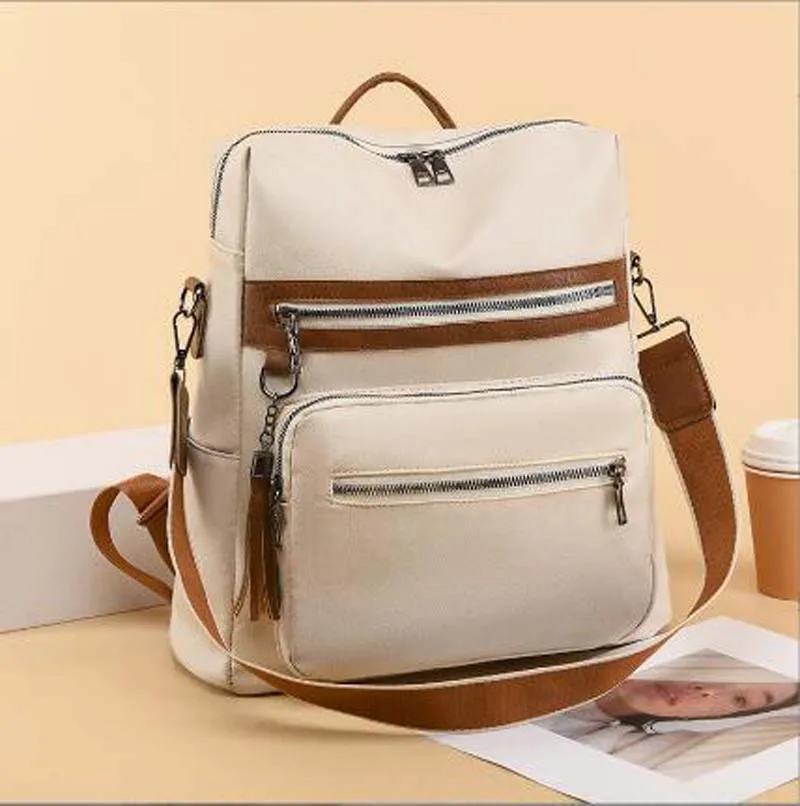 

2026 Hot Sale Vintage backpack women high quality leather shoulder bags high capacity school bags fashion travel backpacks