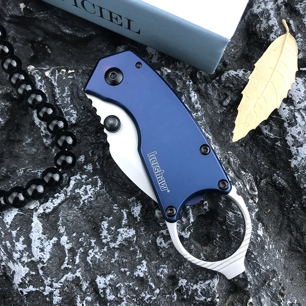 KS 8710 Antic Portable Folding Knife 8Cr13Mov Blade 440C PVD Coated Handle Camping Fishing Pocket Knives with Bottle Opener