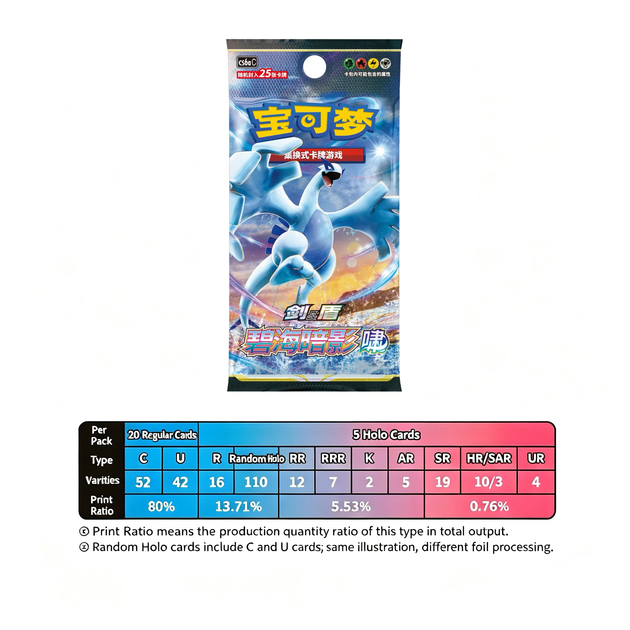 Genuine Simplified Chinese Pokémon TCG Sword & Shield Series Set 8.0 Azure Shadow Roar & Chase Booster Box, Fat Box & Slim Box