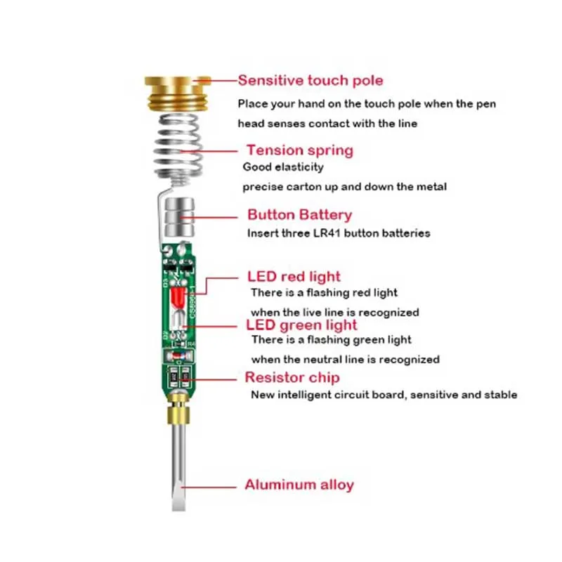 Intelligent Voltage Tester Pen AC Non-contact Induction Test Pencil Voltmeter Power Detector Electrical Screwdriver Indicator image 3