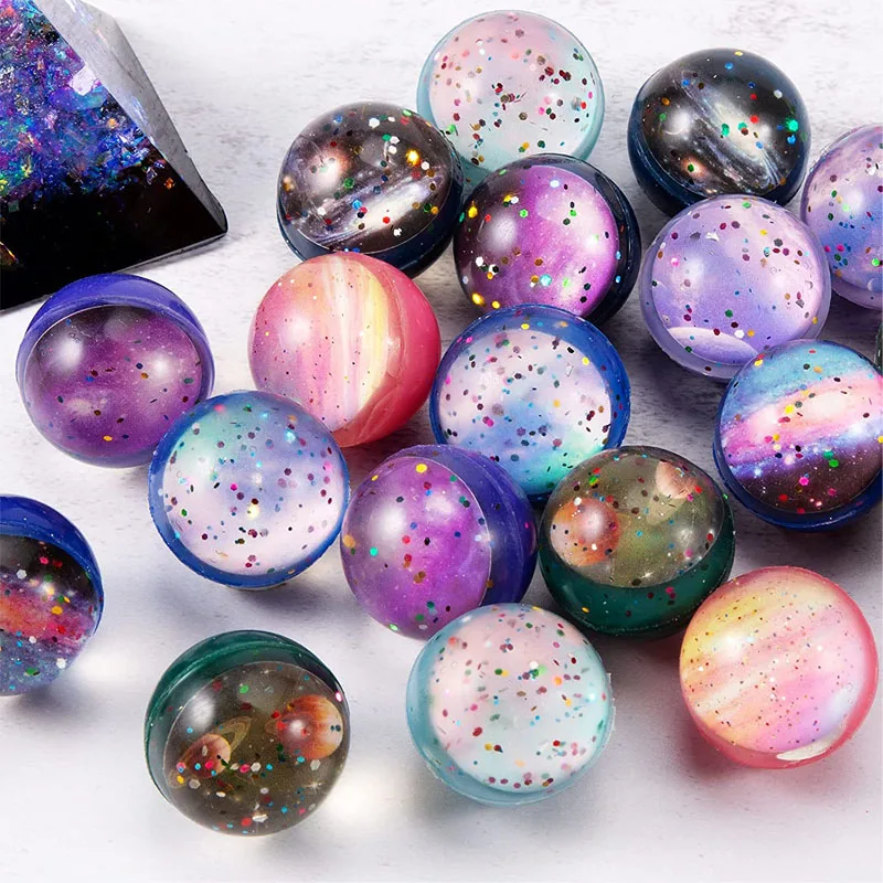 10PCS Solar System Planets Space Themed Party Favors For Kids Rubber Bouncy Balls 30MM Balle Rebondissante Kinder Spilzeug