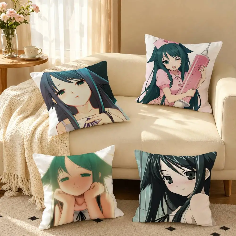 Game The Song of S-Saya-S no Uta Pillow Case Square Double-Sided Sofa Cushion Cover Bedroom Bedside Pillow