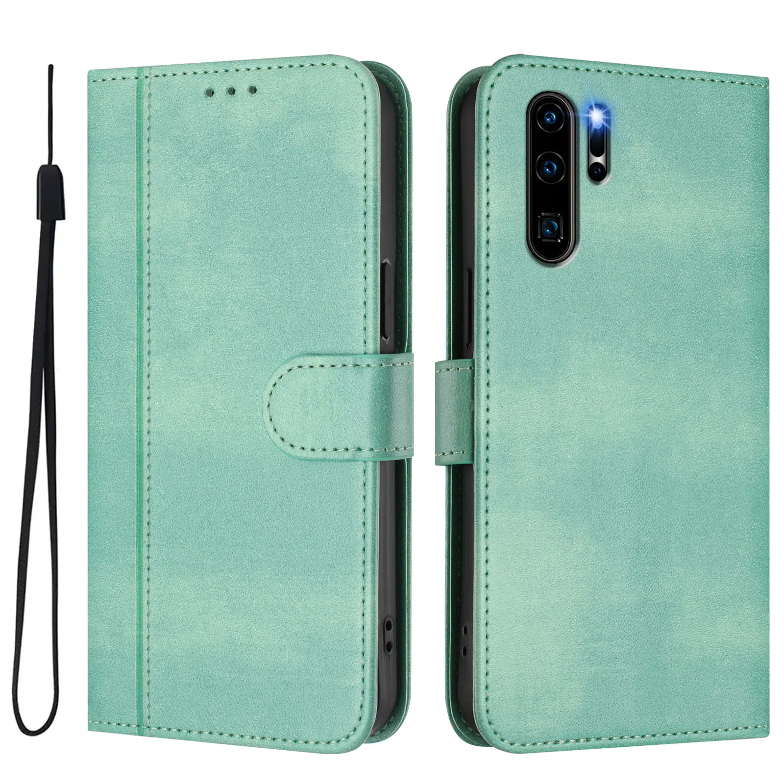 

Retro Leather Phone Wallet Case For Huawei P20 P30 P40 P50 P60 P80 ON Cover