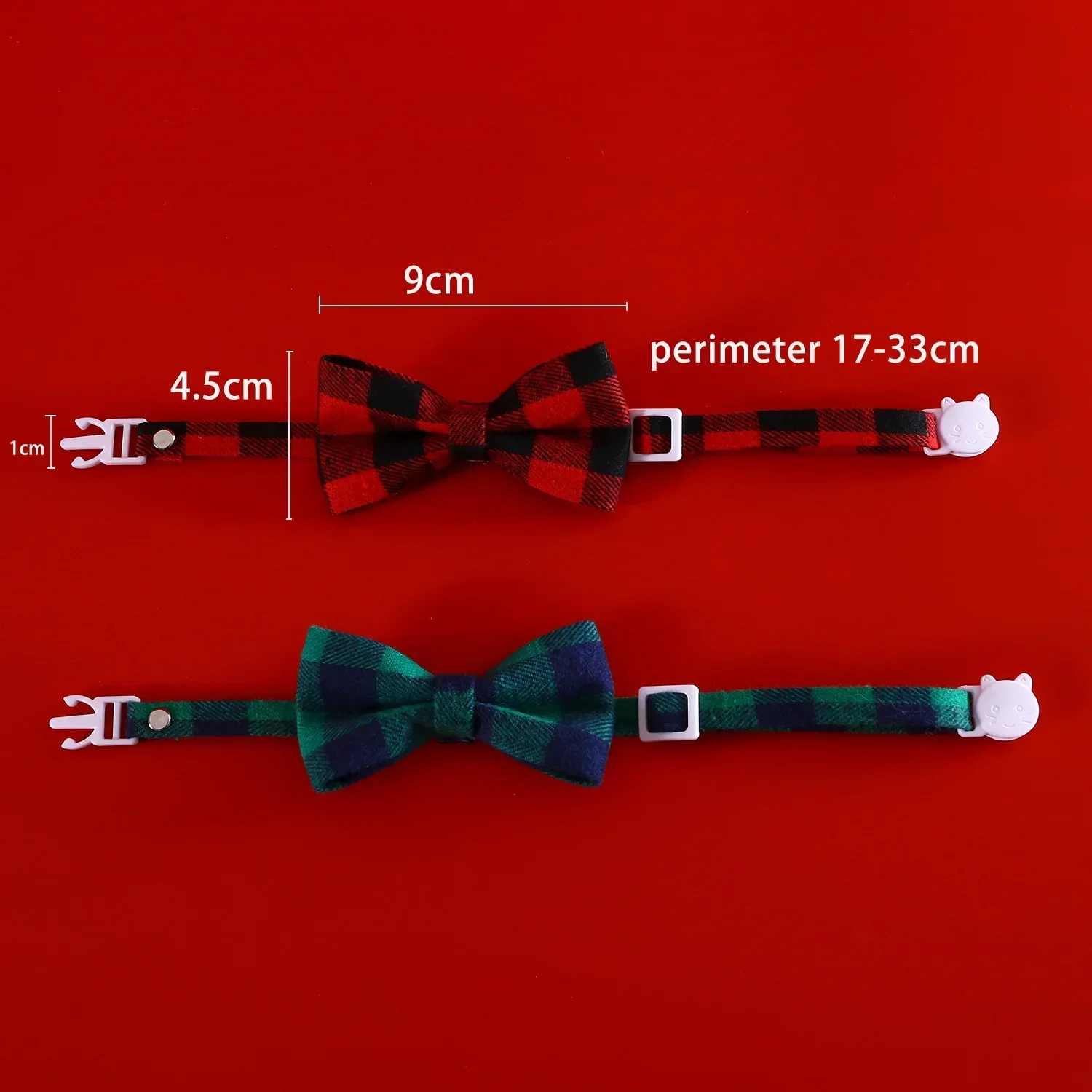 Pet Accessories Small Dog Cat Bow Tie Christmas Plaid Puppy Kitten Cat Bowknot Bowtie Collar Adjustable Breakaway Cat Collar