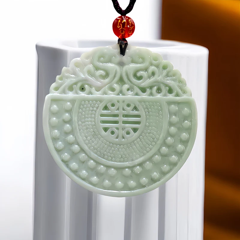 

Green Real Jade Phoenix Pendant Necklace Chinese Carved Jewelry Gift Talismans Charm Natural Stone Vintage Gemstones