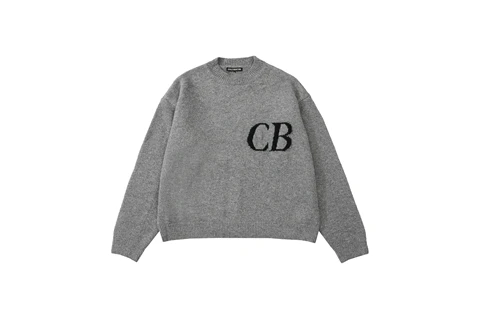 M985 Cole Buxton  Minimalist Letter Logo Jacquard Loose Round neck sweater