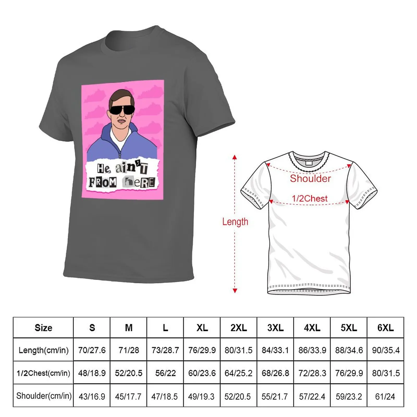 He Here Ain't From T-Shirt Sports Casual Short Sleeve Cotton Tee