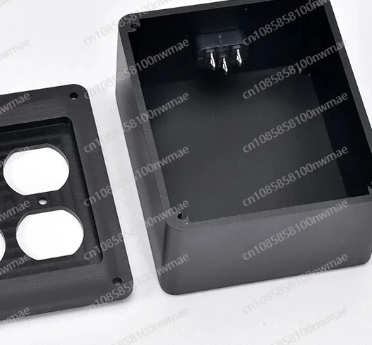 

Premium Black Aluminum Power Socket Chassis for Audio DIY. US Standard Outlet Enclosure by WEILIANG.