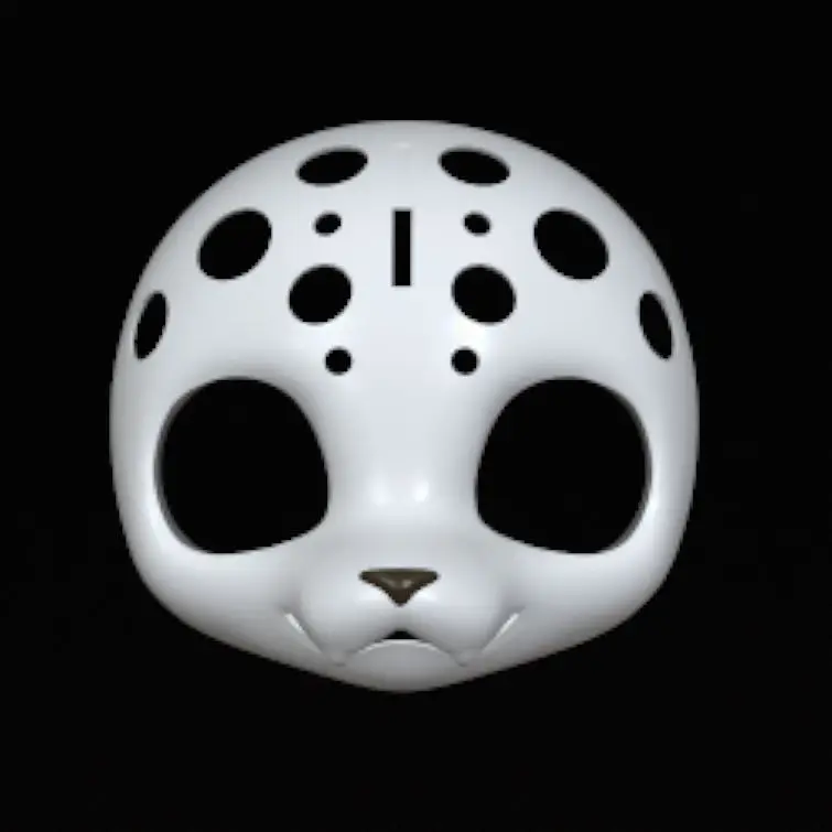 Original 3D Printed Kemono Base Mask Animal Costume Skull Cute Cat Handsome Fury Short Snout Skull